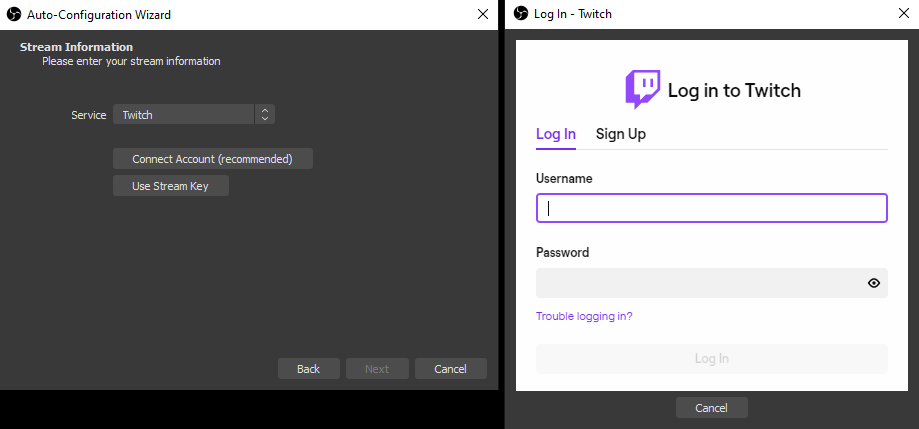 how to connect obs to twitch step by step