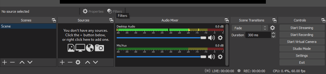 OBS Bottom Panel