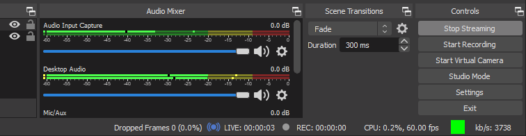 OBS Start Streaming Button