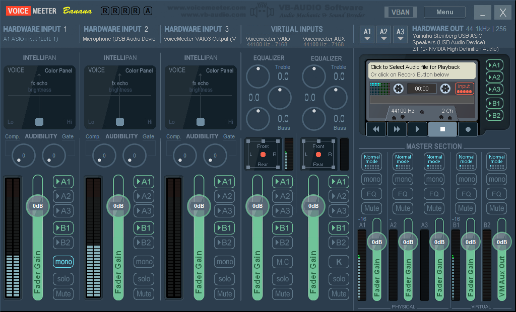 Voicemeeter Banana Default Layout