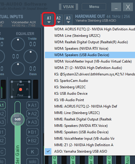 voicemeeter cable output