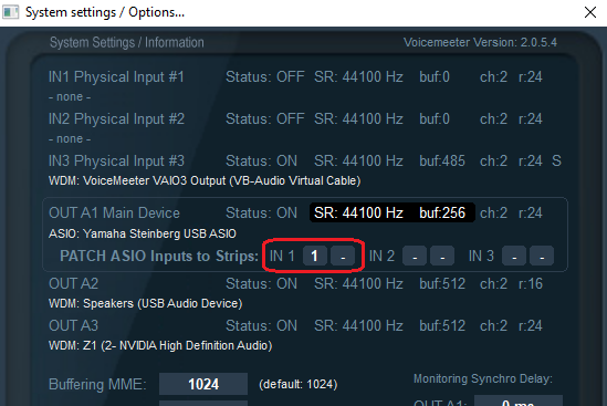 Patch ASIO Inputs